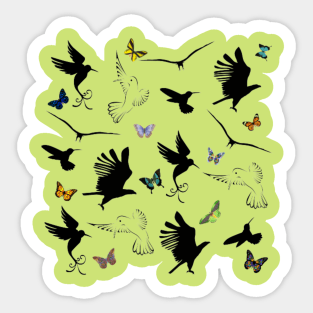 bird pattern,the awakening of spring Sticker